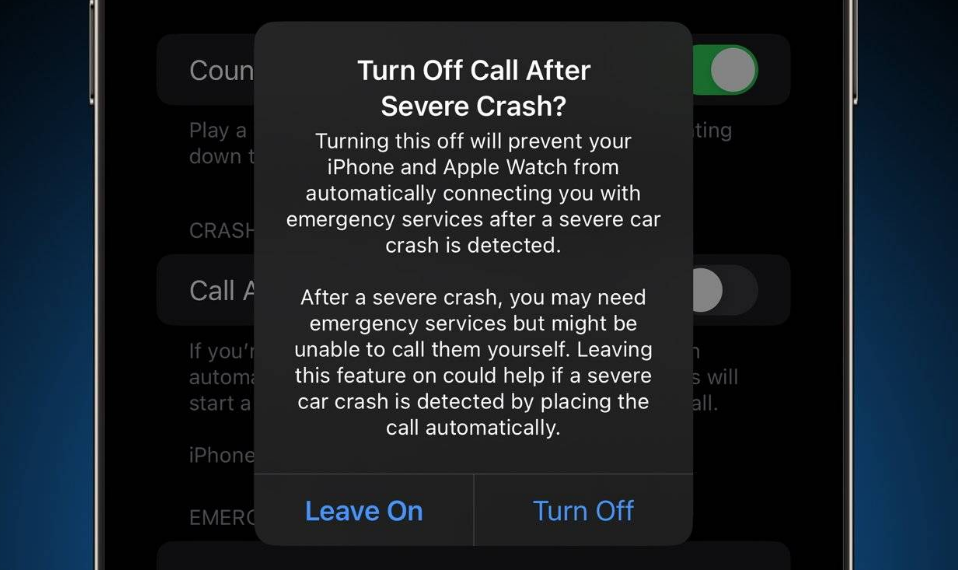 亚东苹果14维修分享 iPhone 14 和 Apple Watch 上关闭崩溃检测 